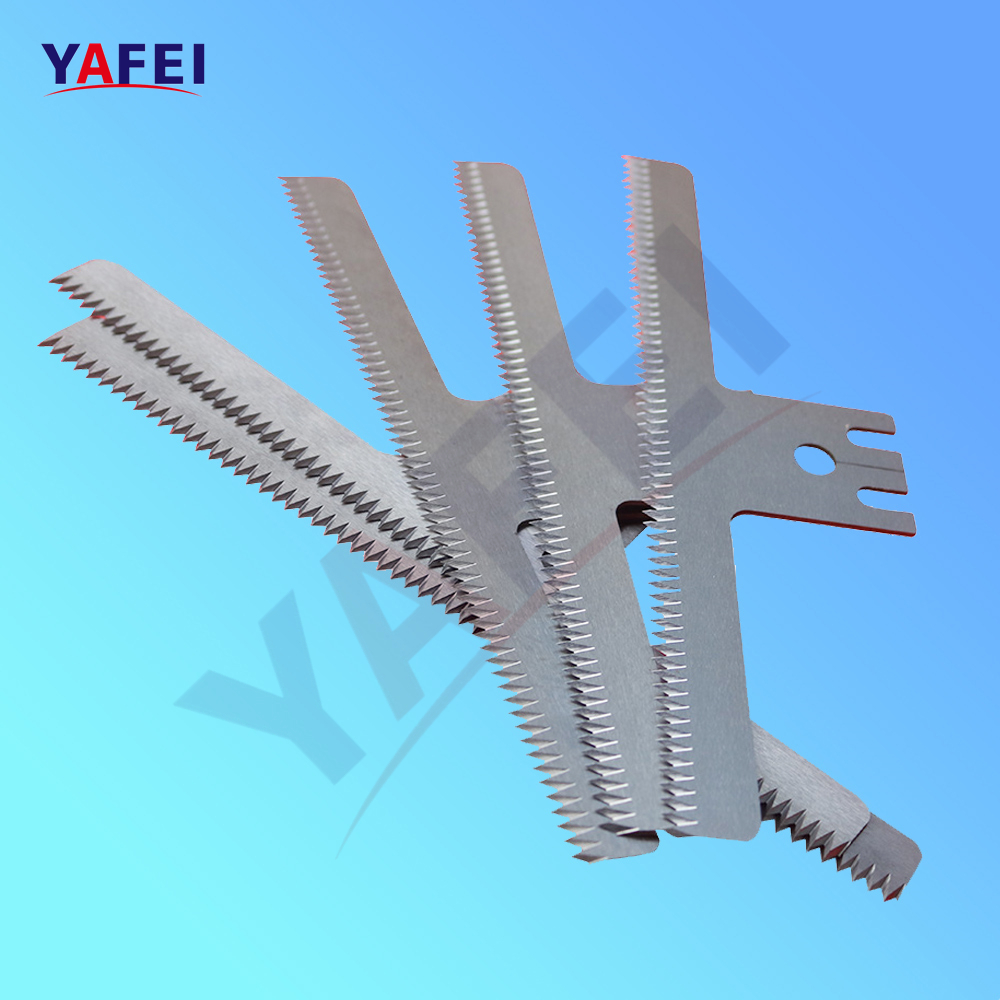 Cuchillas dentadas para máquina de sellado, llenado y formado vertical